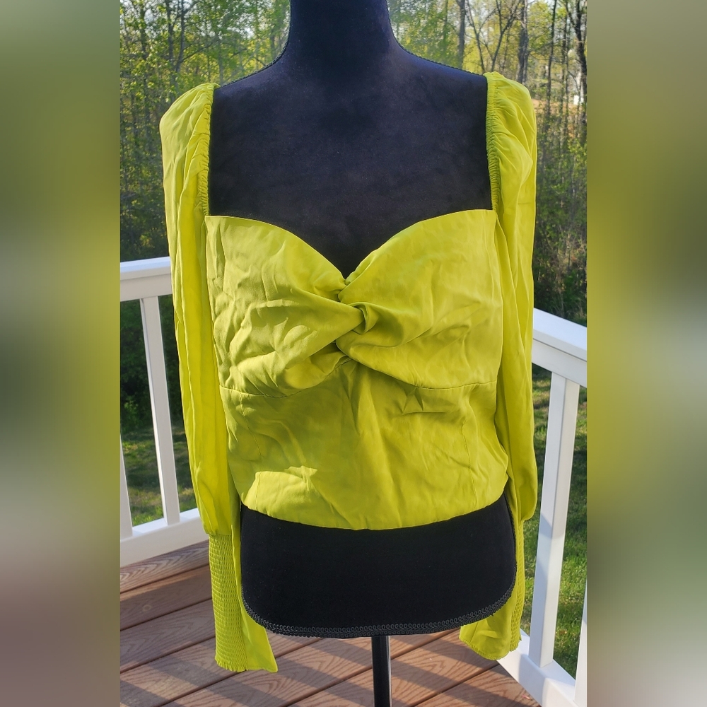 Bar III Women's Lime Green Sweetheart Neckline Crop Top Sz XXL